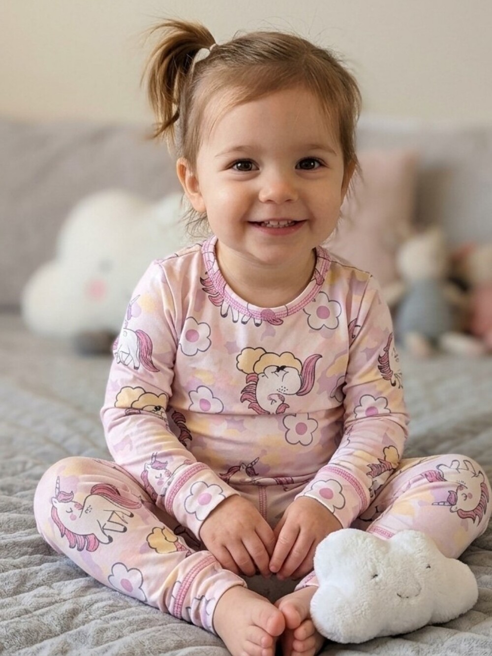 Cuddl Duds 2T/3T Unicorn Print Kids Pajamas - Pink